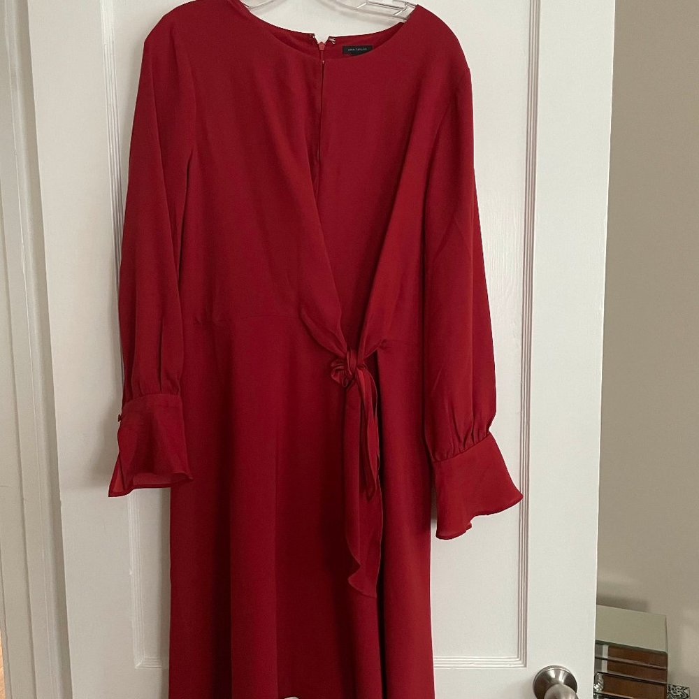 Rust Ann Taylor Dress with flutter sleeve